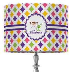 Girls Astronaut 16" Drum Lamp Shade - Fabric (Personalized)