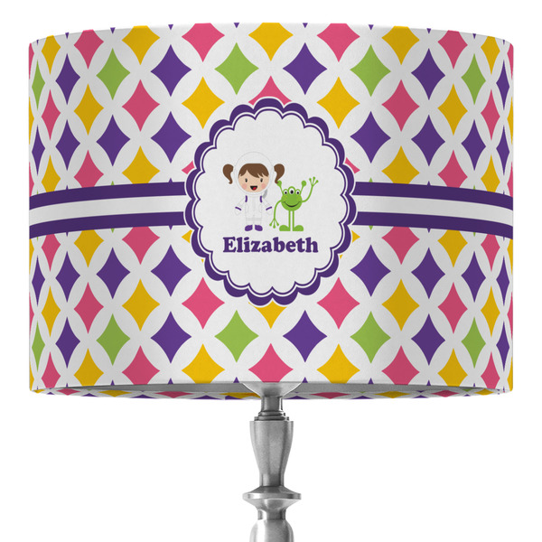 Custom Girls Astronaut 16" Drum Lamp Shade - Fabric (Personalized)