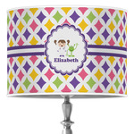 Girls Astronaut 16" Drum Lamp Shade - Poly-film (Personalized)