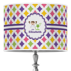Girls Astronaut 16" Drum Lamp Shade - Poly-film (Personalized)