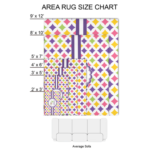 Girls Astronaut 2'x3' Indoor Area Rugs - Size Chart