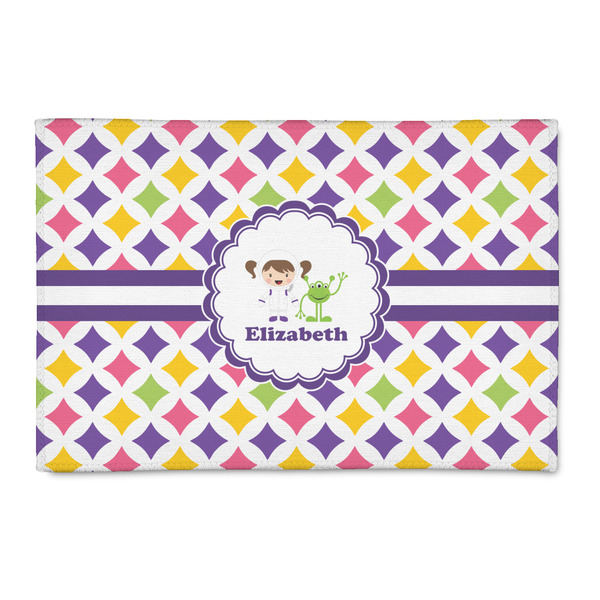 Custom Girls Astronaut Patio Rug (Personalized)