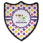 Girls Astronaut Iron On Shield Patch B w/ Name or Text