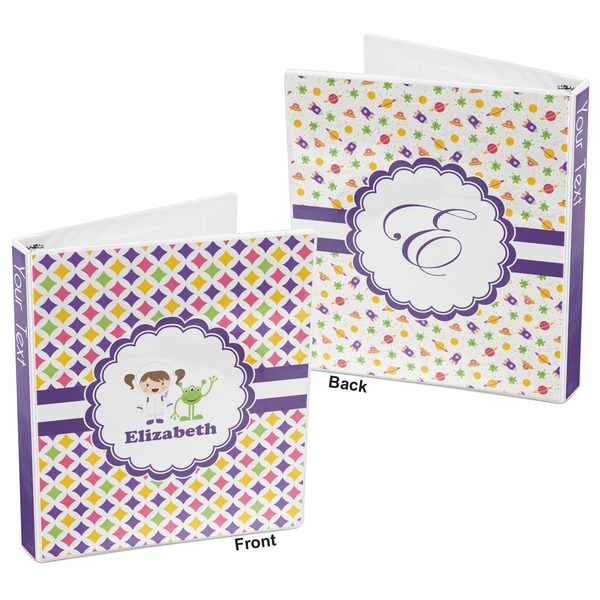 Girls Astronaut 3-Ring Binder Front and Back