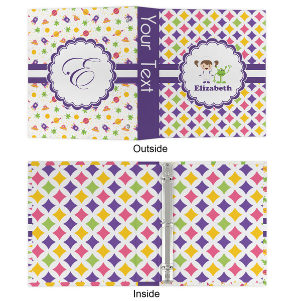 Girls Astronaut 3 Ring Binders - Full Wrap - 1" - APPROVAL