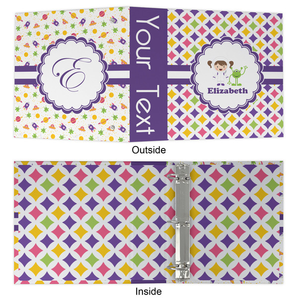 Girls Astronaut 3 Ring Binders - Full Wrap - 2" - APPROVAL