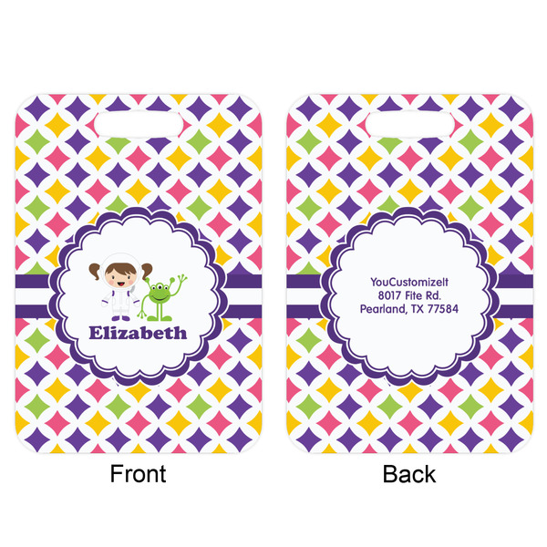 Girls Astronaut Aluminum Luggage Tag (Front + Back)