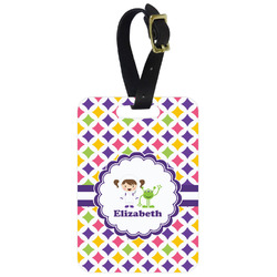 Girls Astronaut Metal Luggage Tag w/ Name or Text