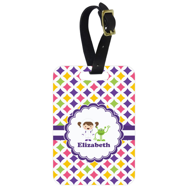 Custom Girls Astronaut Metal Luggage Tag w/ Name or Text