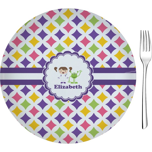 Custom Girls Astronaut 8" Glass Appetizer / Dessert Plates - Single or Set (Personalized)