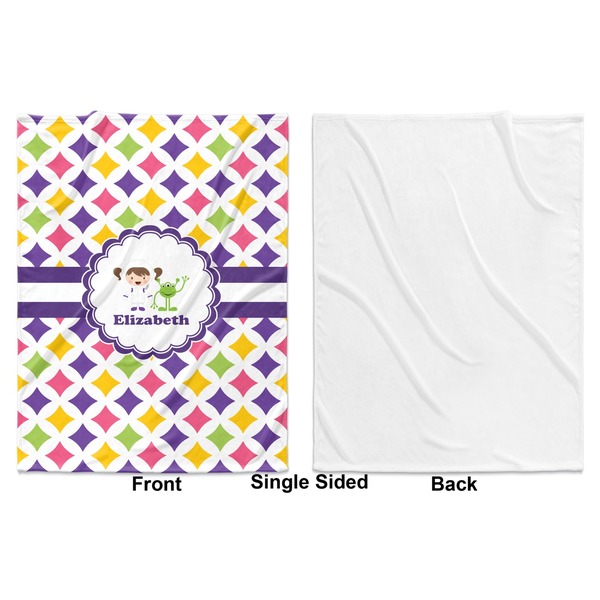 Girls Astronaut Baby Blanket (Single Side - Printed Front, White Back)