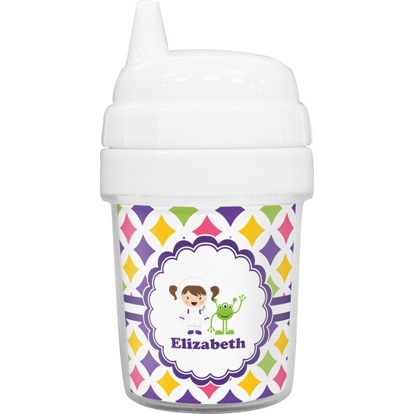 Custom Girls Astronaut Baby Sippy Cup (Personalized)