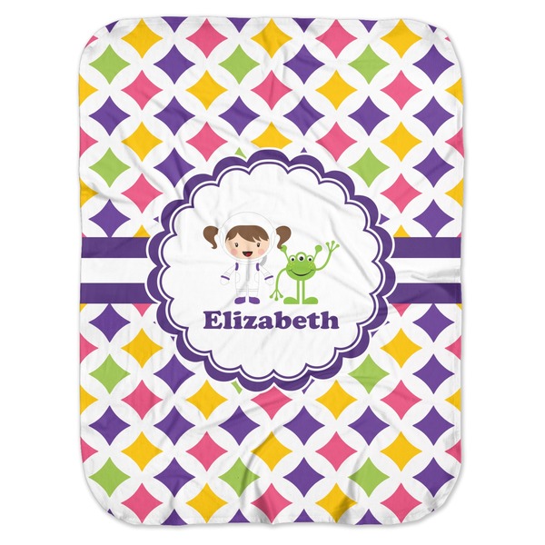 Custom Girls Astronaut Baby Swaddling Blanket (Personalized)