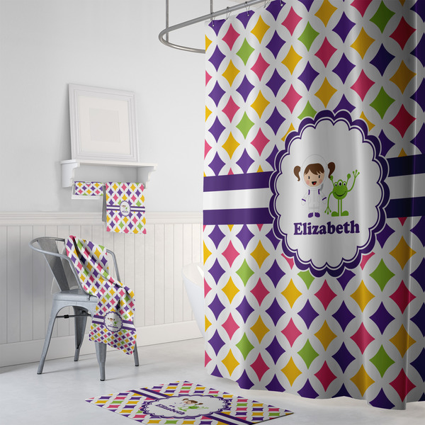 Girls Astronaut Bath Towel Sets - 3-piece - In Context