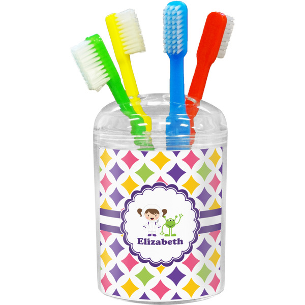 Custom Girls Astronaut Toothbrush Holder (Personalized)