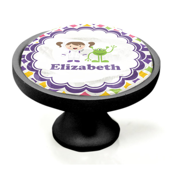 Girls Astronaut Black Custom Cabinet Knob (Side)