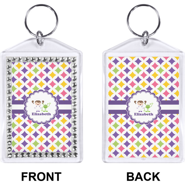 Girls Astronaut Bling Keychain (Front + Back)