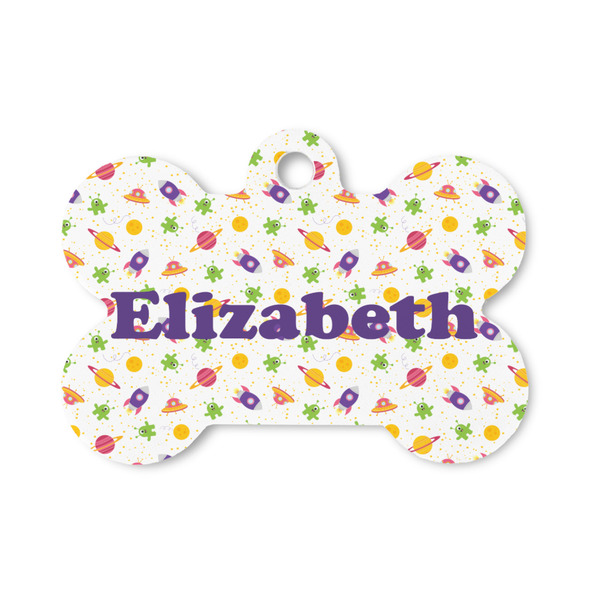 Custom Girls Astronaut Bone Shaped Dog ID Tag - Small (Personalized)