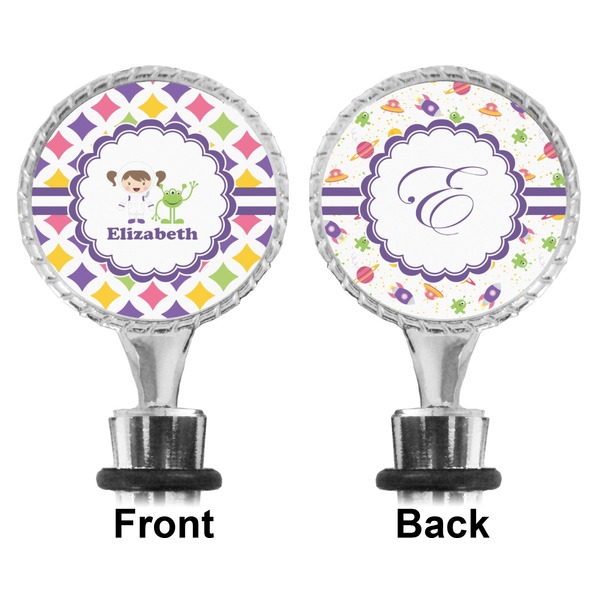 Girls Astronaut Bottle Stopper - Front and Back