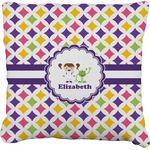 Girls Astronaut Faux-Linen Throw Pillow 16" (Personalized)