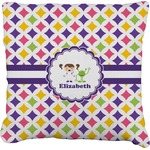 Girls Astronaut Faux-Linen Throw Pillow 26" (Personalized)