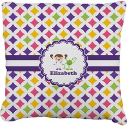 Girls Astronaut Faux-Linen Throw Pillow 26" (Personalized)