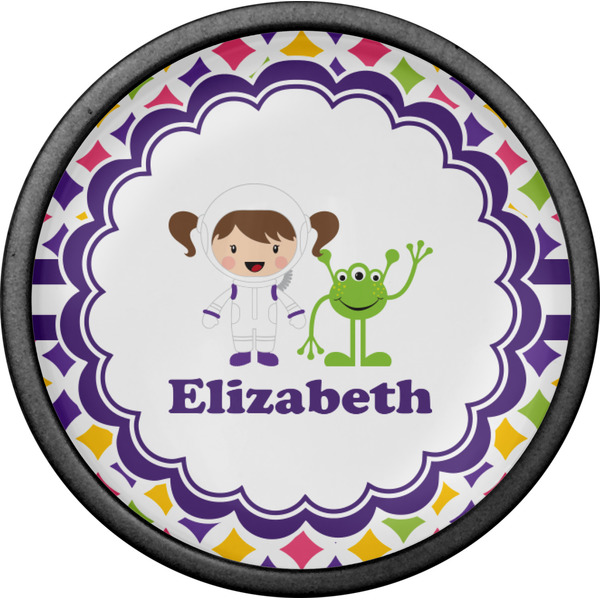 Girls Astronaut Cabinet Knob - Black - Front