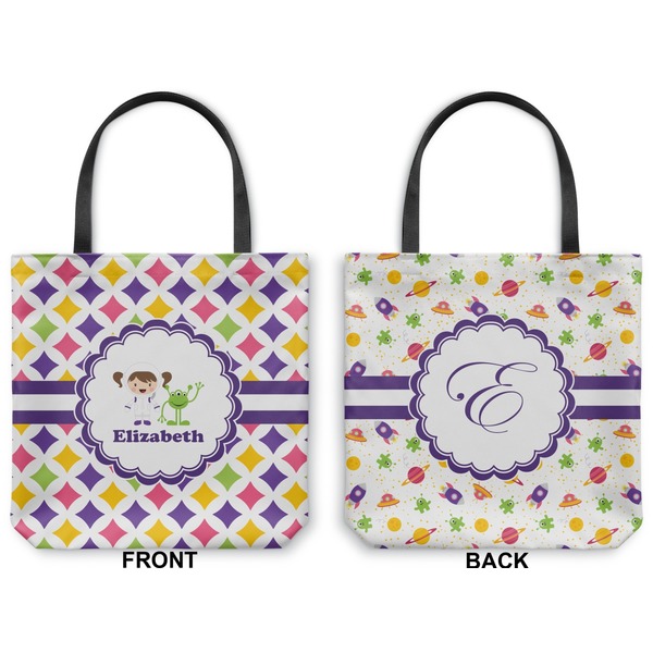 Girls Astronaut Canvas Tote - Front and Back