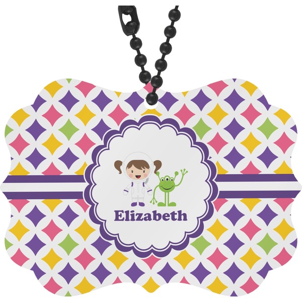 Custom Girls Astronaut Rear View Mirror Decor (Personalized)