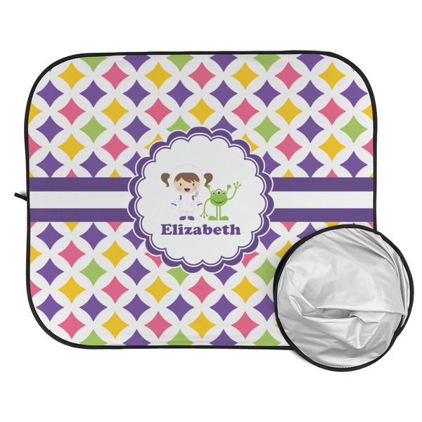 Girls Astronaut Car Sun Shades - FOLDED & UNFOLDED