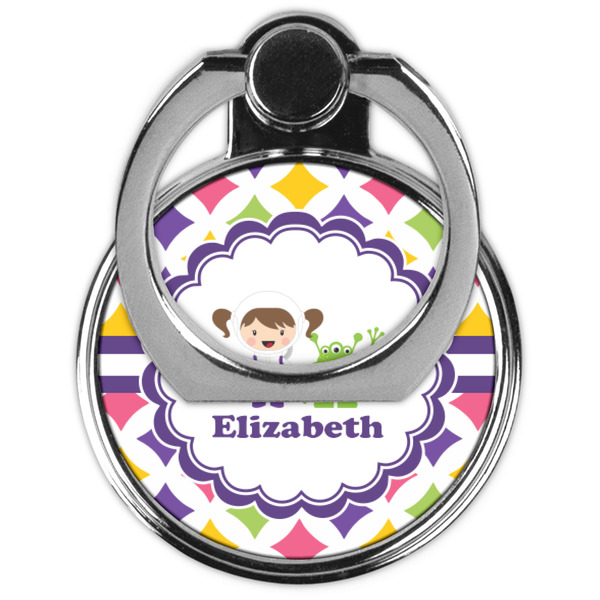 Girls Astronaut Cell Phone Ring Stand & Holder - Front (Collapsed)