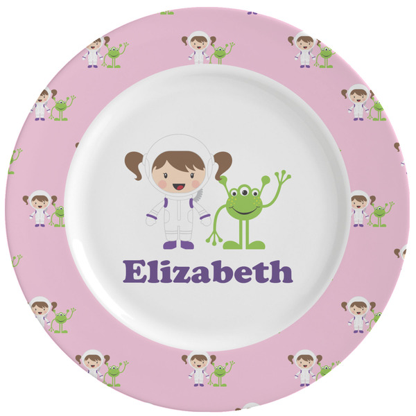Custom Girls Astronaut Ceramic Dinner Plates (Set of 4) (Personalized)