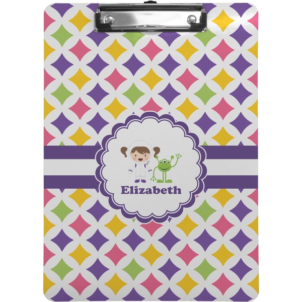 Custom Girls Astronaut Clipboard (Letter Size) (Personalized)