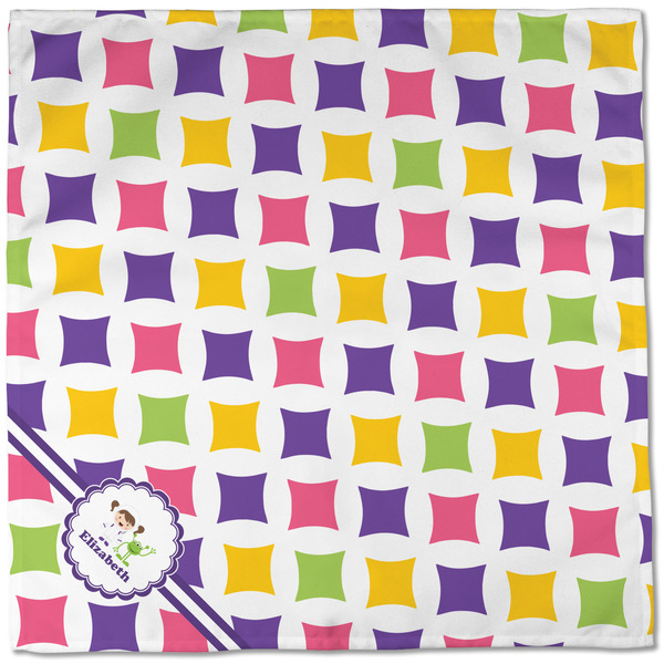 Girls Astronaut Cloth Napkins - Personalized Dinner (Full Open)