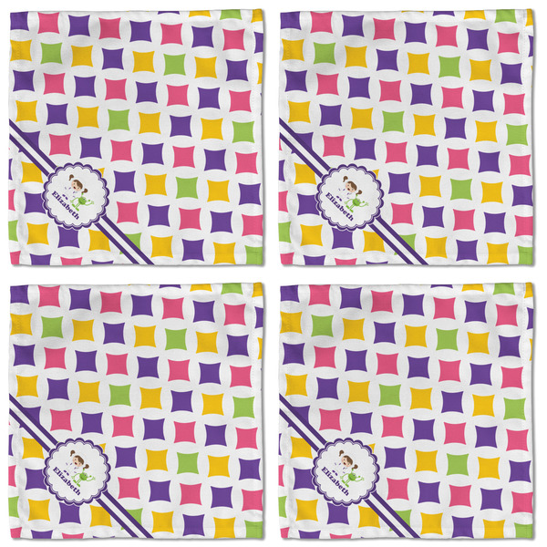 Girls Astronaut Cloth Napkins - Personalized Lunch (APPROVAL) Set of 4