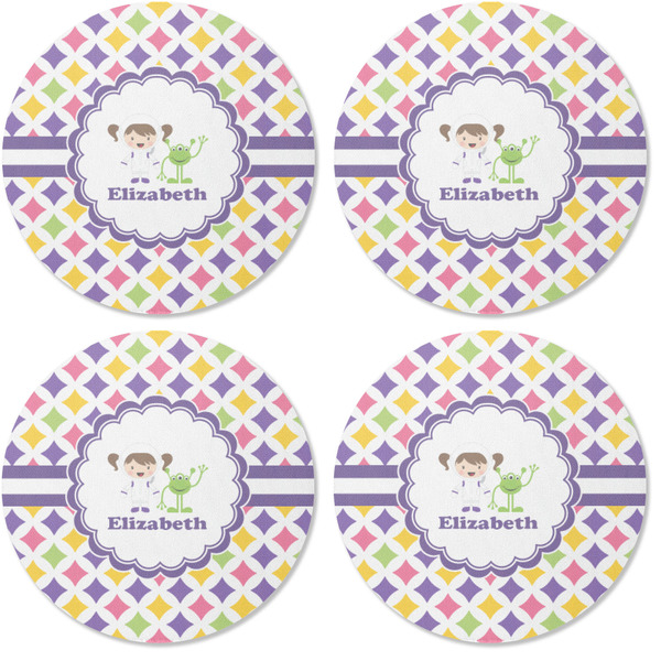 Girls Astronaut Coaster Round Rubber Back - Apvl