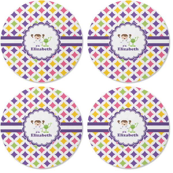 Girls Astronaut Coaster Round Rubber Back - Apvl