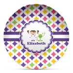 Girls Astronaut Microwave Safe Plastic Plate - Composite Polymer (Personalized)