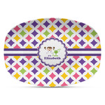 Girls Astronaut Plastic Platter - Microwave & Oven Safe Composite Polymer (Personalized)