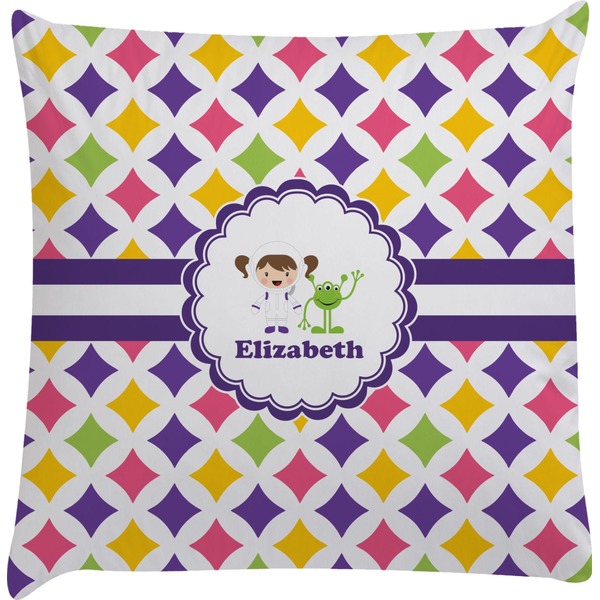 Custom Girls Astronaut Decorative Pillow Case (Personalized)