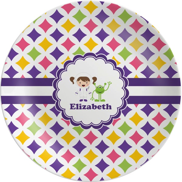 Custom Girls Astronaut Melamine Plate (Personalized)