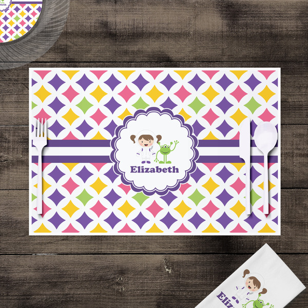 Girls Astronaut Disposable Paper Placemat - In Context