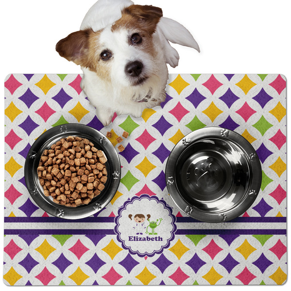 Girls Astronaut Dog Food Mat - Medium LIFESTYLE