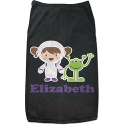 Girls Astronaut Black Pet Shirt - L (Personalized)