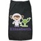 Girls Astronaut Black Pet Shirt (Personalized)