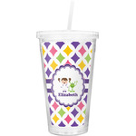 Girls Astronaut Double Wall Tumbler with Straw (Personalized)