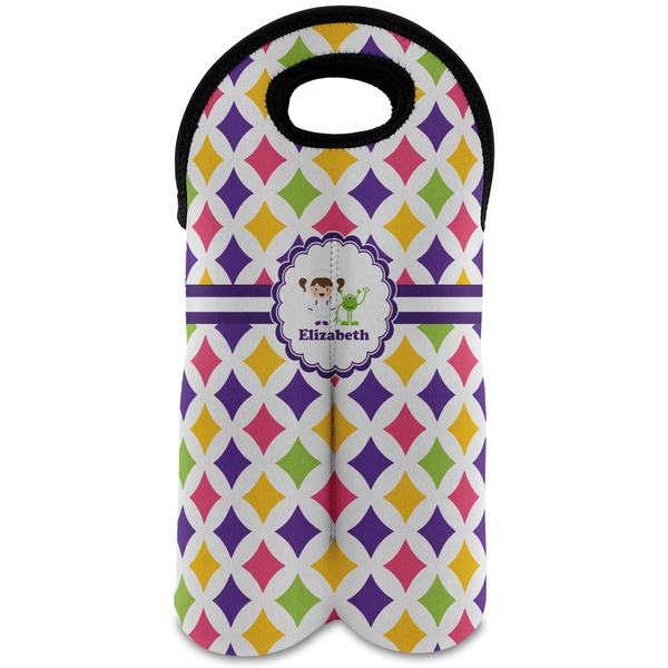 Custom Girls Astronaut Wine Tote Bag (2 Bottles) (Personalized)