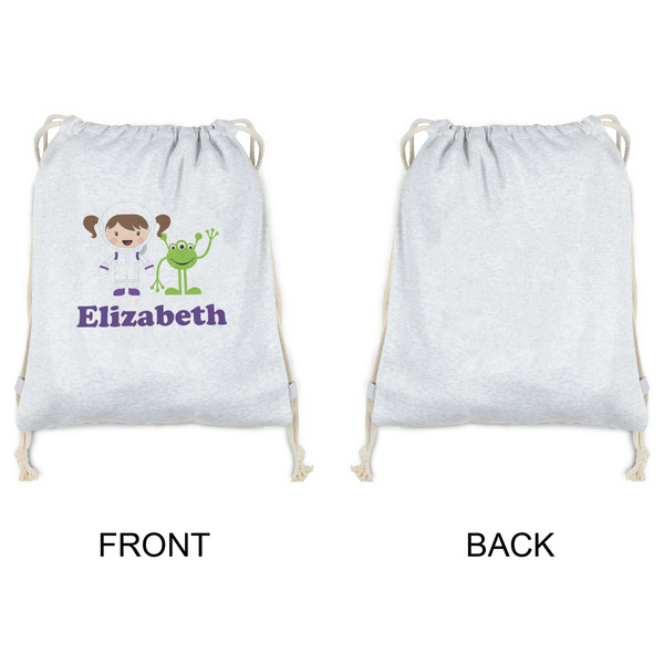 Girls Astronaut Drawstring Backpacks - Sweatshirt Fleece - Single Sided - APPROVAL