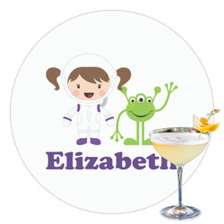 Girls Astronaut Printed Drink Topper - 3.5" (Personalized)
