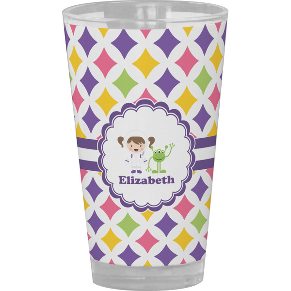 Custom Girls Astronaut Pint Glass - Full Color (Personalized)